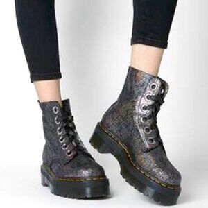 Dr. Martens Molly Crackled Suede Platform Boot